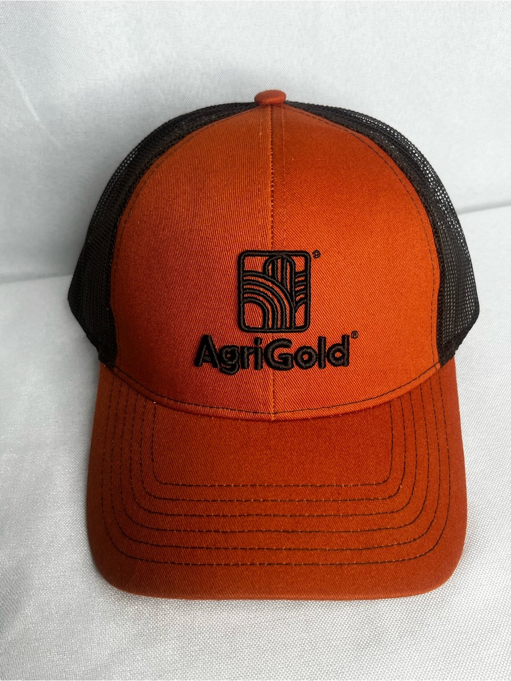 New AgriGold Embroidered Trucker Hat Rust Orange Brown Mesh Adjustable Farm Cap
